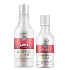 SHAMPOO 500ML + CONDICIONADOR 250ML INOAR ARGAN INFUSION CONTROLE DE QUEDA