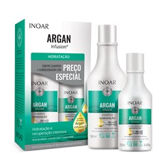 SHAMPOO 500ML + CONDICIONADOR 250ML INOAR ARGAN INFUSION HIDRATANTE
