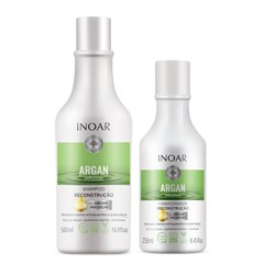 SHAMPOO 500ML + CONDICIONADOR 250ML INOAR ARGAN INFUSION RECONSTRUÇÃO