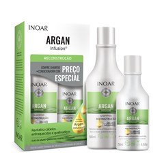 SHAMPOO 500ML + CONDICIONADOR 250ML INOAR ARGAN INFUSION RECONSTRUÇÃO