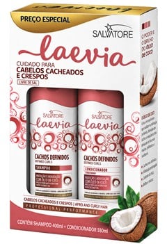 SHAMPOO 400ML + CONDICIONADOR 180ML SALVATORE LAEVIA CACHOS DEFINIDOS